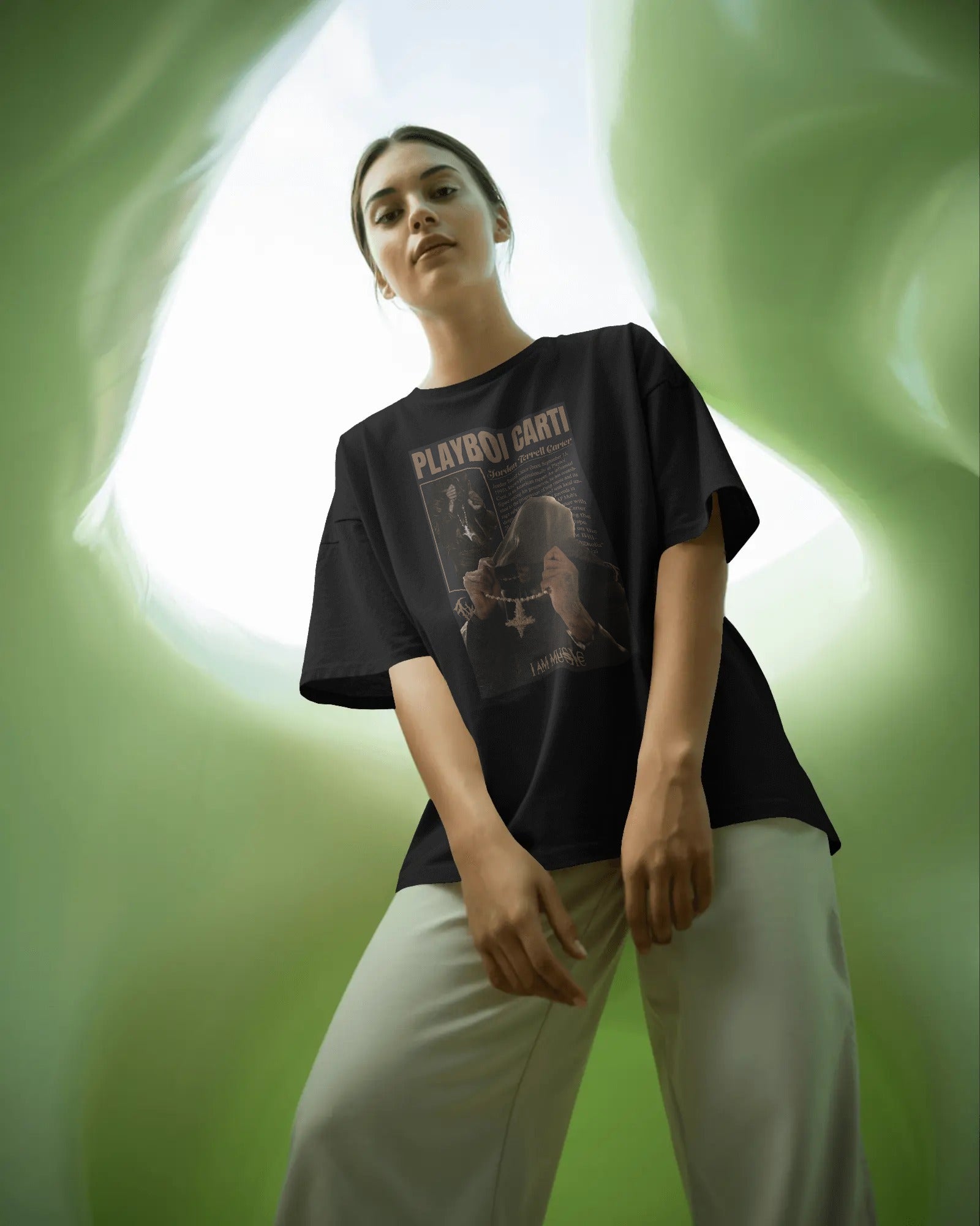 Nitorious Atelier Playboi Carti Concert Oversized Black Tshirt