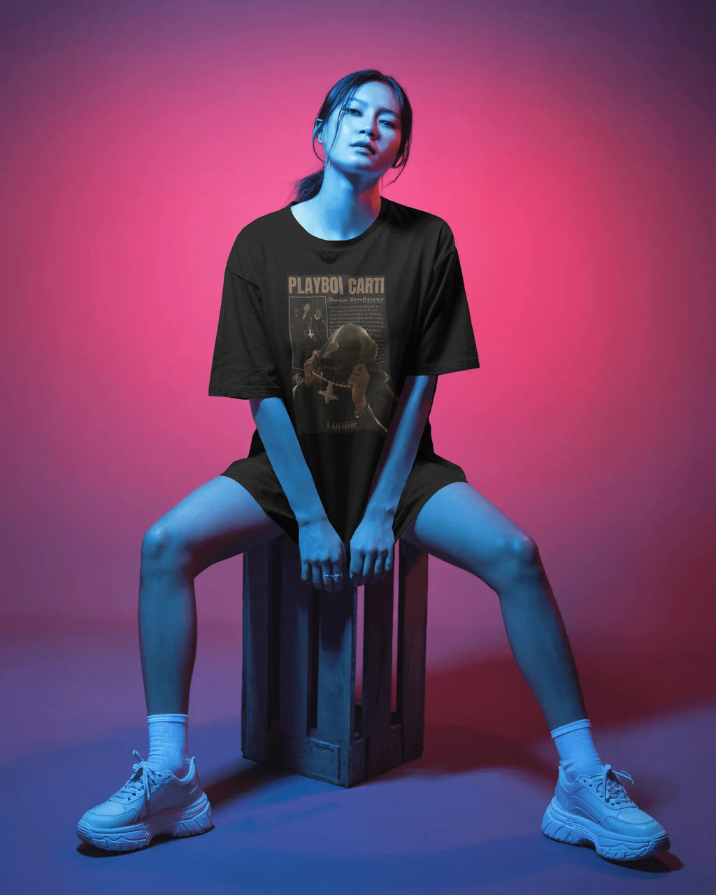 Nitorious Atelier Playboi Carti Concert Oversized Black Tshirt