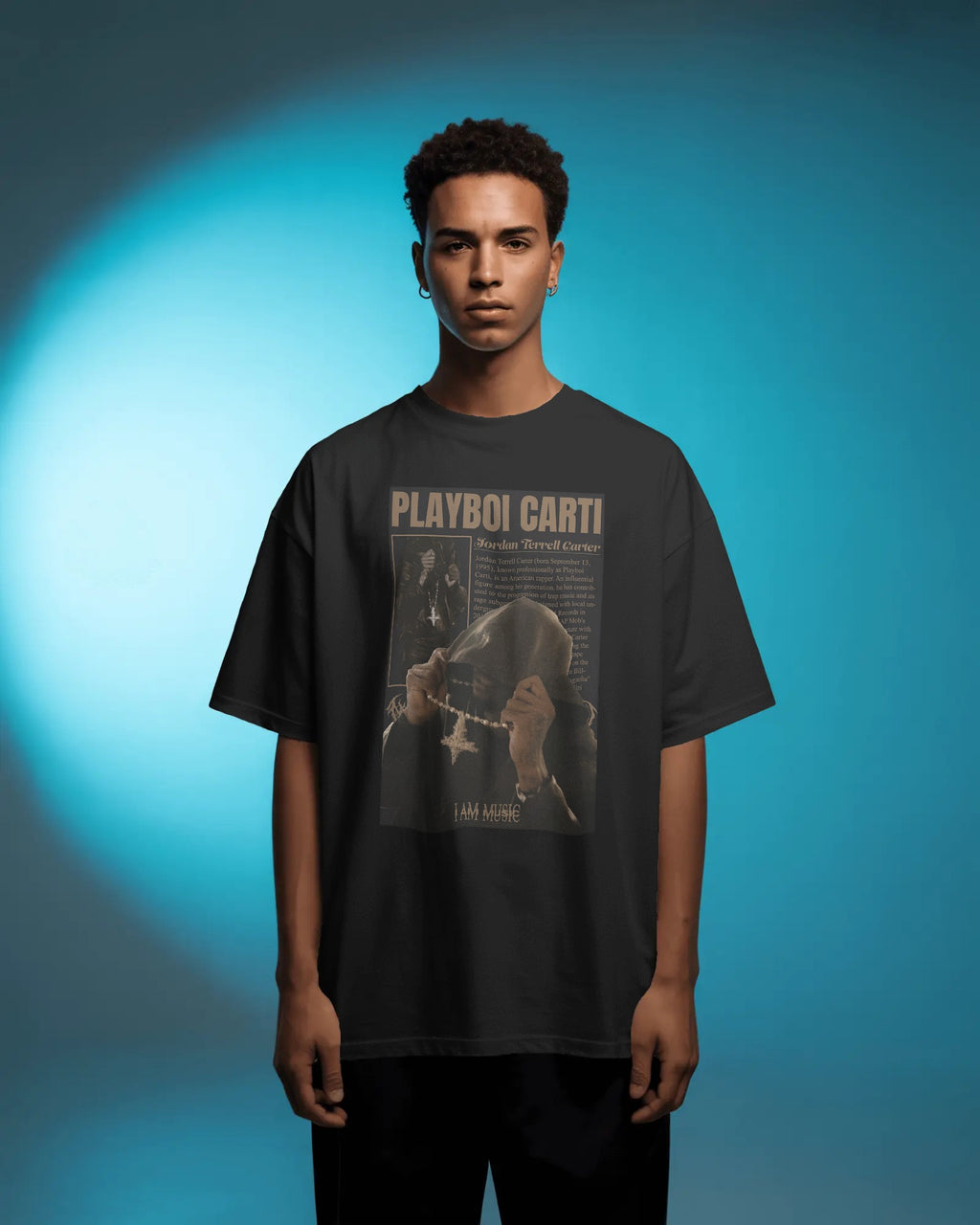 Nitorious Atelier Playboi Carti Concert Oversized Black Tshirt