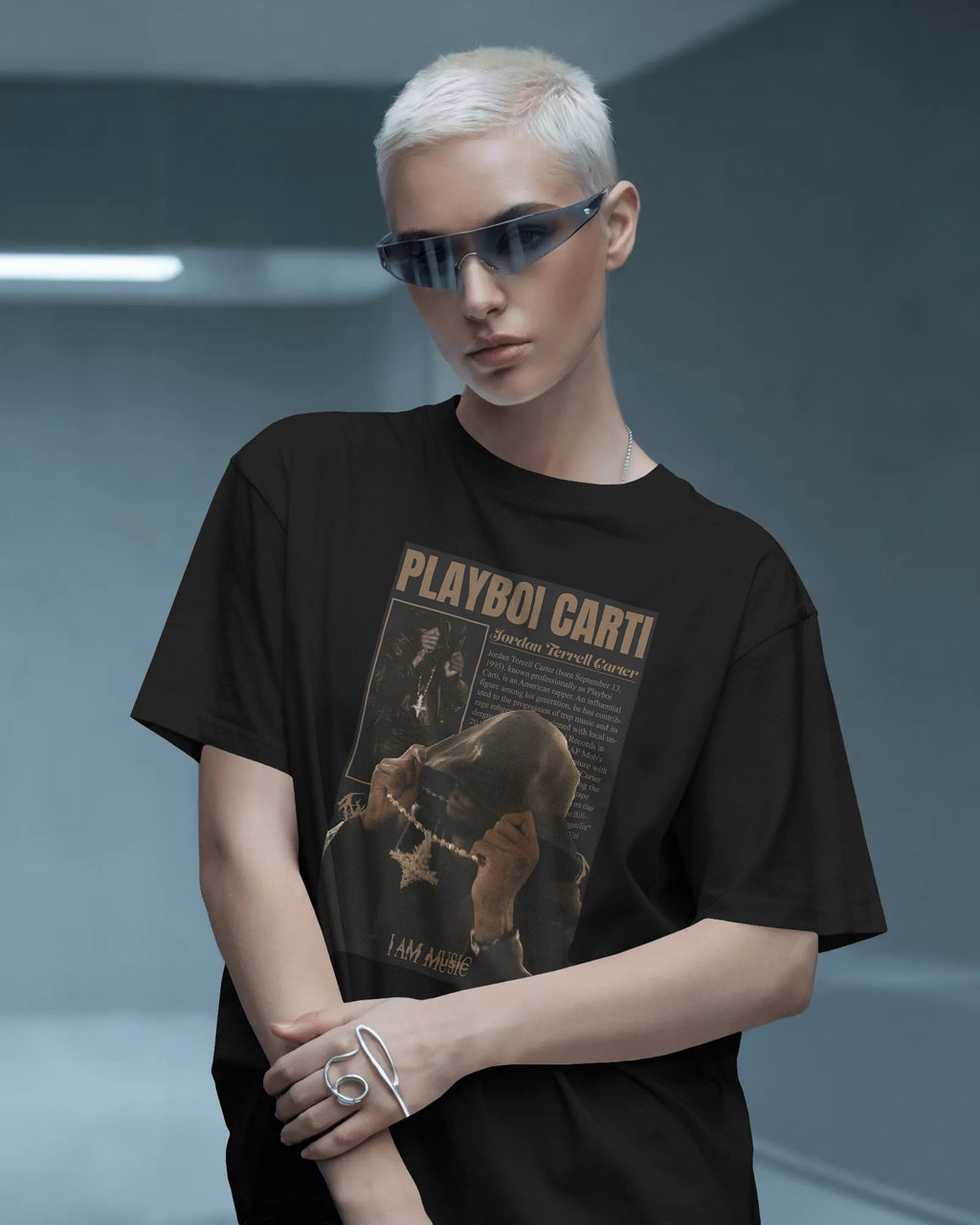 Nitorious Atelier Playboi Carti Concert Oversized Black Tshirt