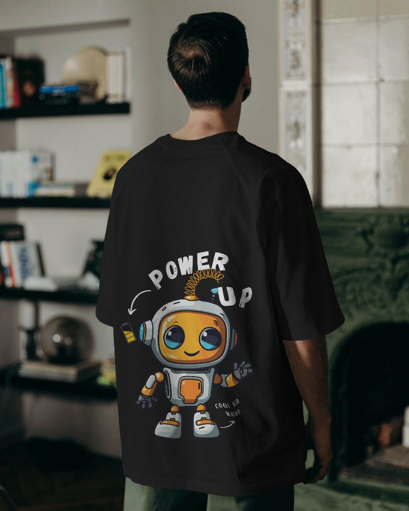 An oversized, Robot Power up Printed tee from Nitorious Atelier, offering comfort and style in equal measure.