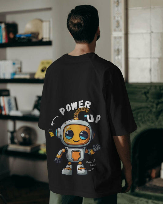 An oversized, Robot Power up Printed tee from Nitorious Atelier, offering comfort and style in equal measure.