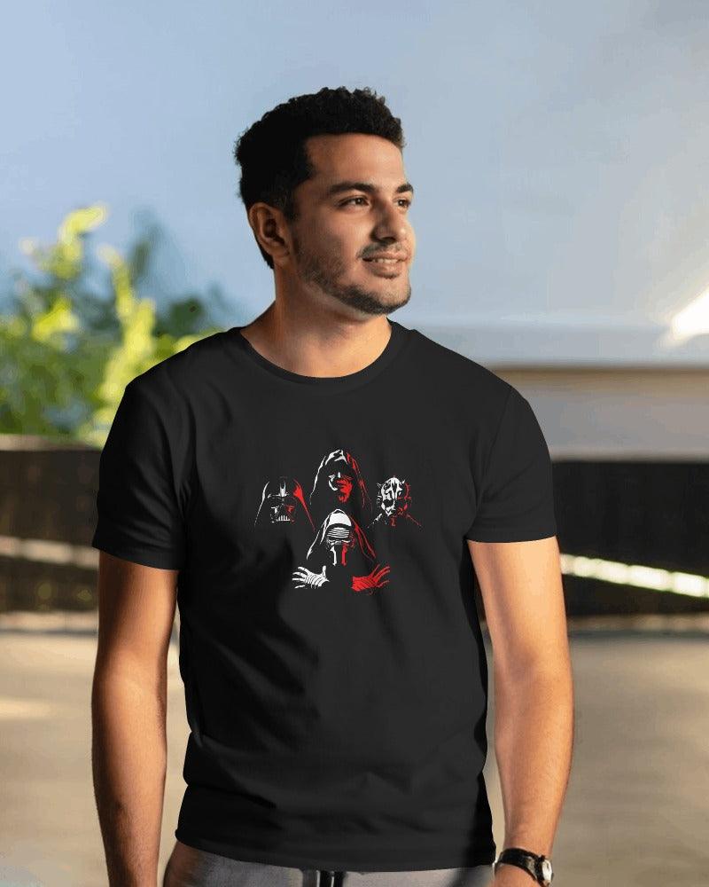 Black Star Wars-themed t-shirt from Nitorious Atelier featuring a bold, iconic graphic of the Star Wars logo in the center. Made from premium cotton, this t-shirt offers a comfortable fit with a timeless, geek-chic appeal perfect for fans of the galaxy far, far away.