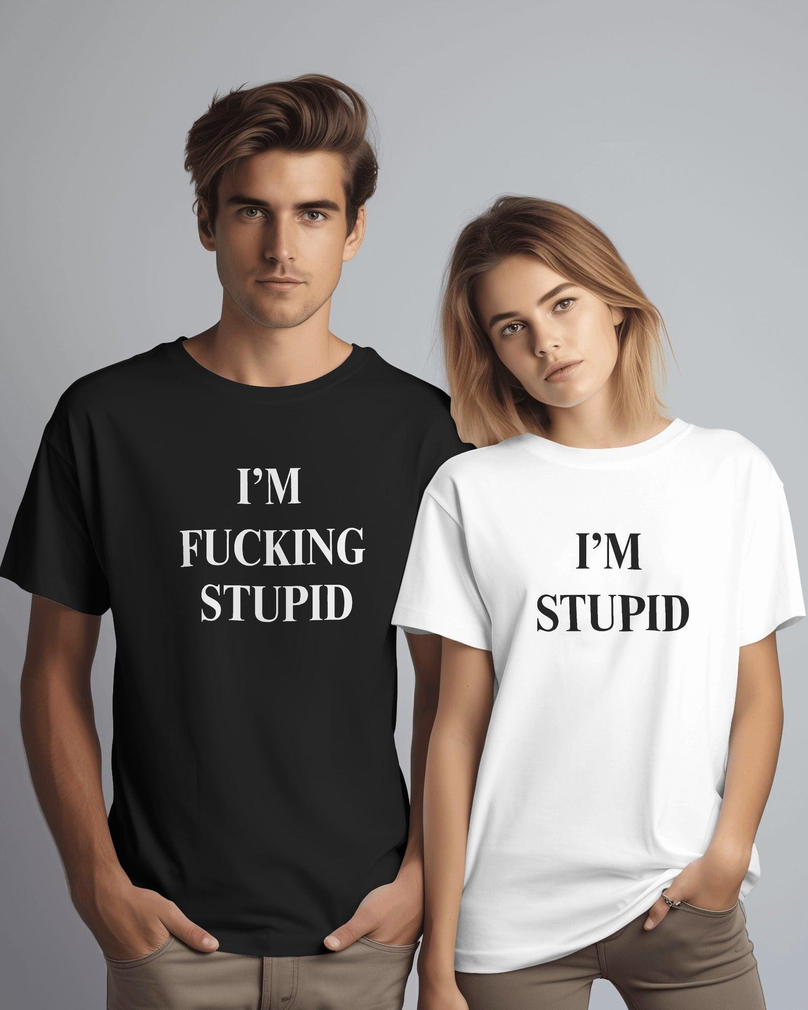 Oversized ‘I’m Stupid & I’m F*ing Stupid’ t-shirt from Nitorious Atelier. Bold, edgy, and unapologetically weird—crafted from premium 220 GSM cotton for ultimate comfort and statement-making style