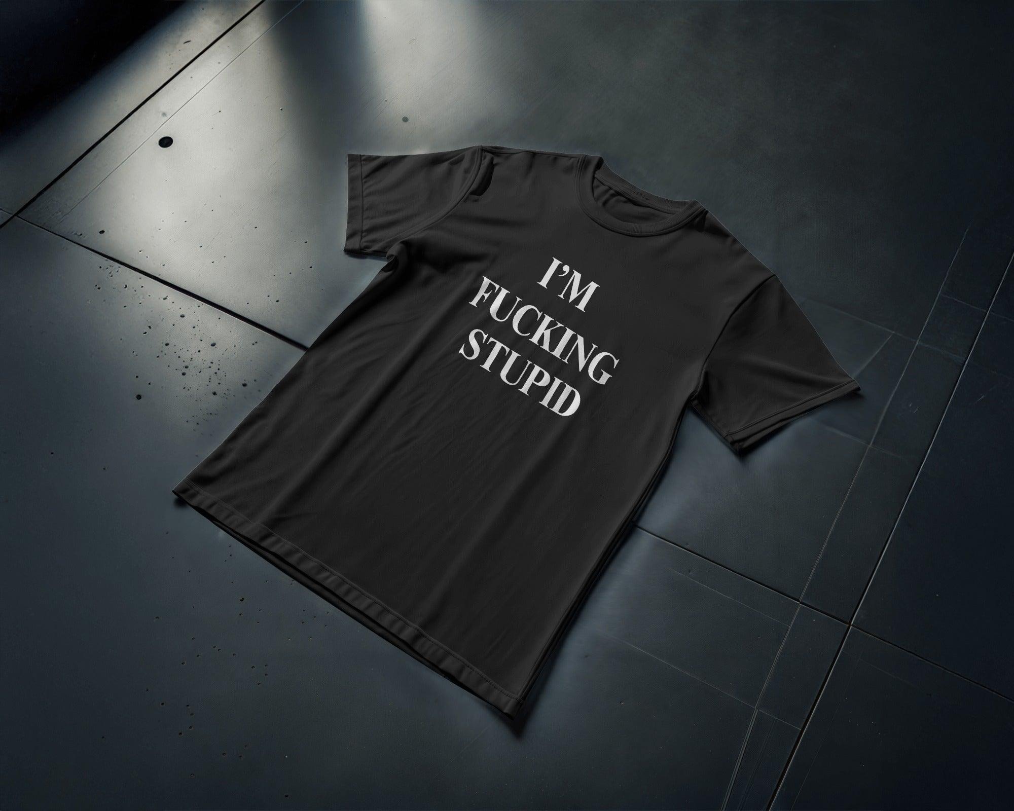 Oversized ‘I’m Stupid & I’m F*ing Stupid’ t-shirt from Nitorious Atelier. Bold, edgy, and unapologetically weird—crafted from premium 220 GSM cotton for ultimate comfort and statement-making style