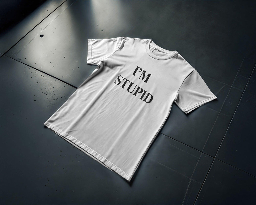 Oversized ‘I’m Stupid & I’m F*ing Stupid’ t-shirt from Nitorious Atelier. Bold, edgy, and unapologetically weird—crafted from premium 220 GSM cotton for ultimate comfort and statement-making style