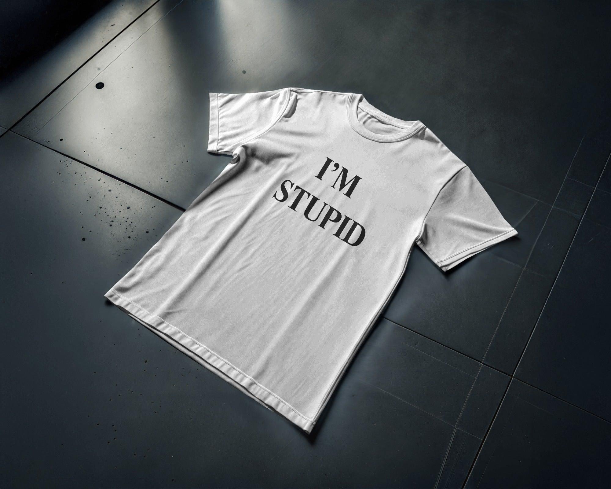 Oversized ‘I’m Stupid & I’m F*ing Stupid’ t-shirt from Nitorious Atelier. Bold, edgy, and unapologetically weird—crafted from premium 220 GSM cotton for ultimate comfort and statement-making style