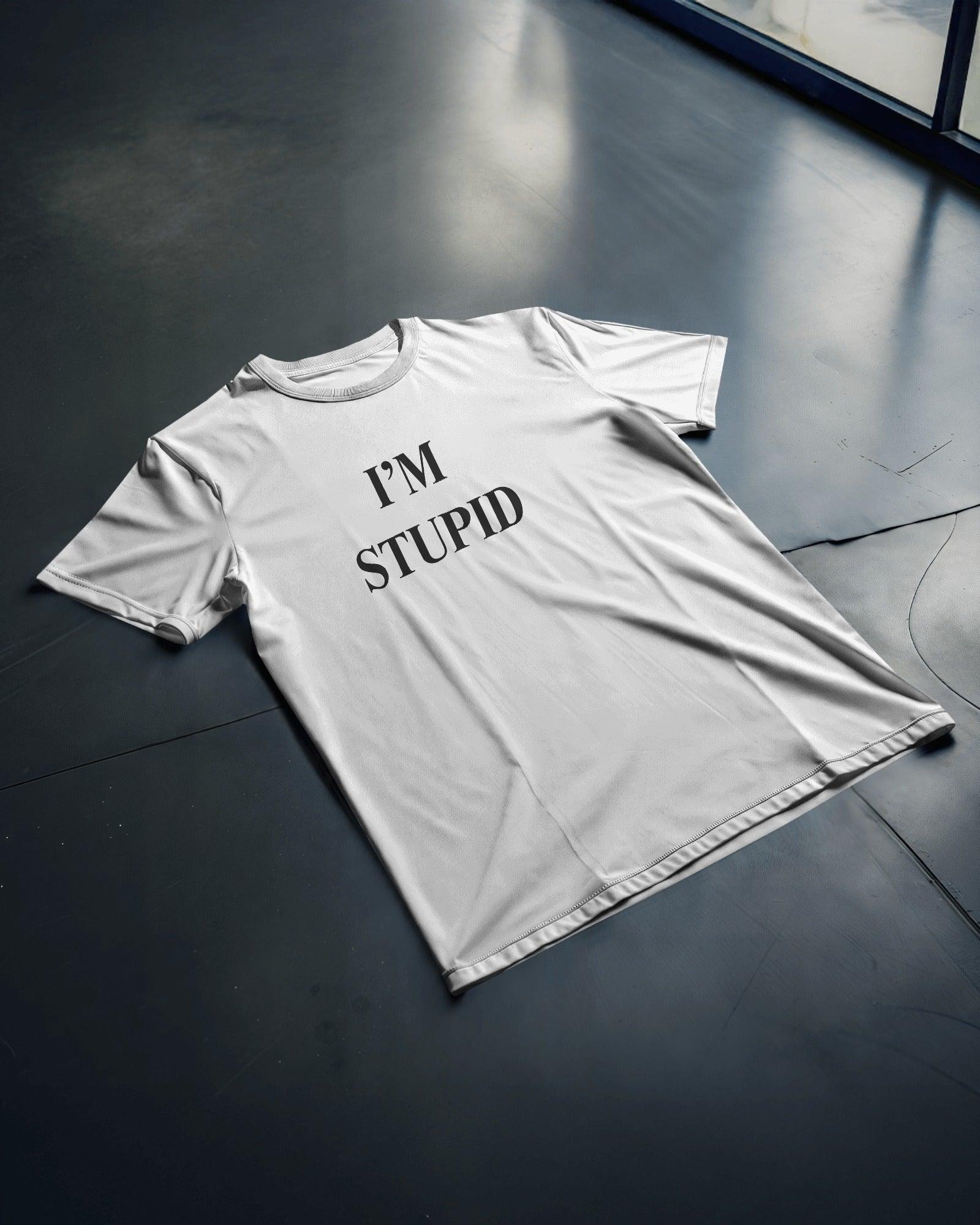 Oversized ‘I’m Stupid & I’m F*ing Stupid’ t-shirt from Nitorious Atelier. Bold, edgy, and unapologetically weird—crafted from premium 220 GSM cotton for ultimate comfort and statement-making style