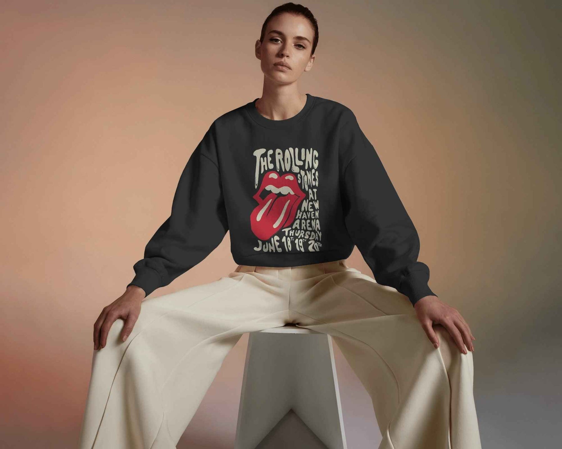 The Rolling Stones Black Luxe Sweatshirt