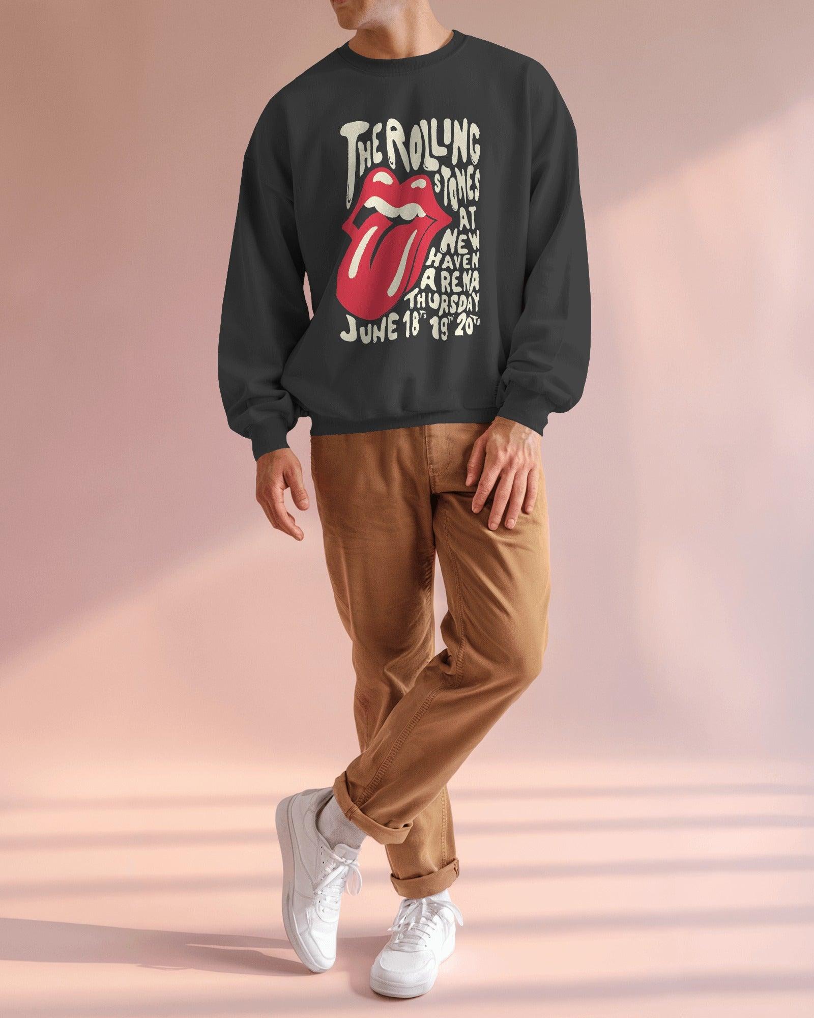 Black luxury "The Rolling Stones" sweatshirt from Nitorious Atelier, featuring a premium design inspired by the iconic rock band. Made from high-quality fabric for superior warmth, comfort, and durability, this sweatshirt offers a relaxed fit with a stylish edge.