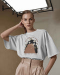 Tiara Oversized White Women T-shirt