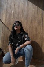 Oversized Tie & Dye T-shirt- Black