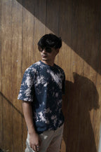 Oversized Tie & Dye T-shirt- Dark Blue