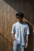 Oversized Tie & Dye T-shirt- Sky Blue