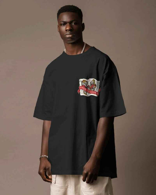 Card Oversized Black T-shirt