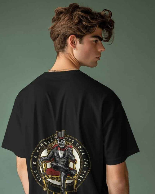 Card Oversized Black T-shirt