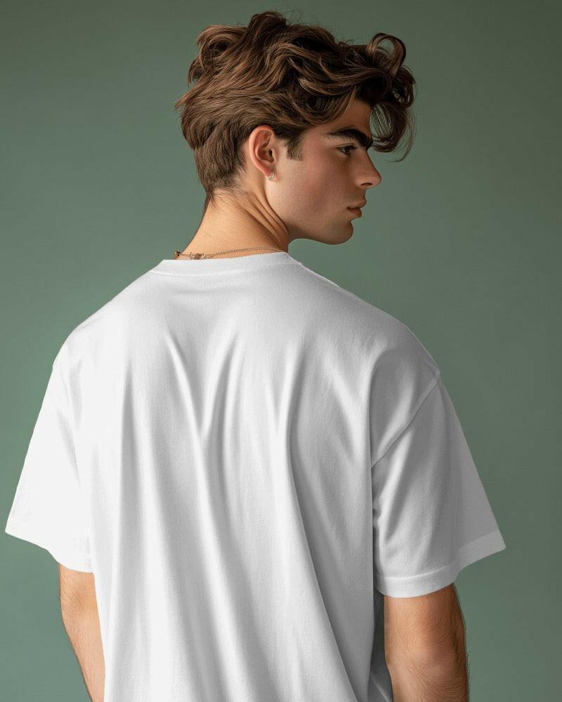 An oversized, solid basic White tee from Nitorious Atelier, offering comfort and style in equal measure.