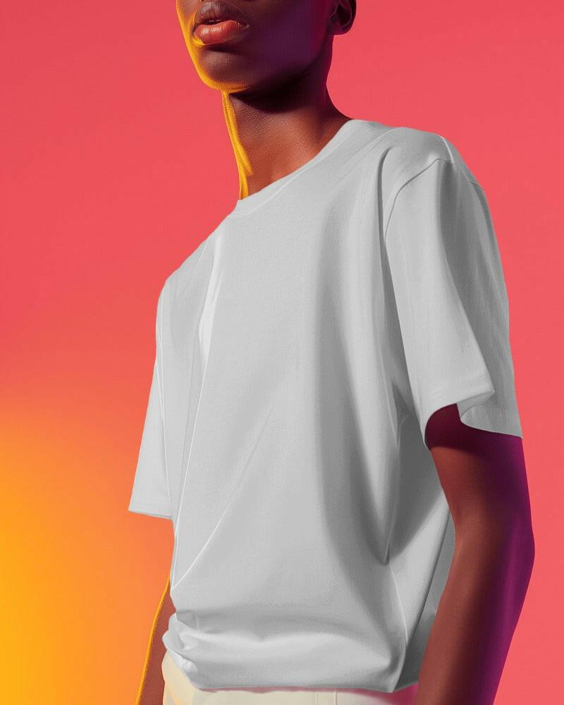 An oversized, solid basic White tee from Nitorious Atelier, offering comfort and style in equal measure.