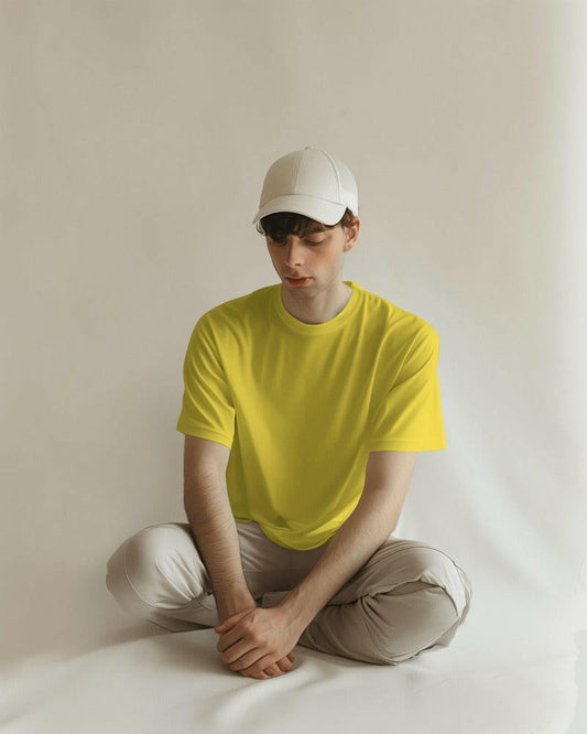 A classic regular-fit Yellow tee from Nitorious Atelier, perfect for everyday wear with its timeless design and superior comfort.