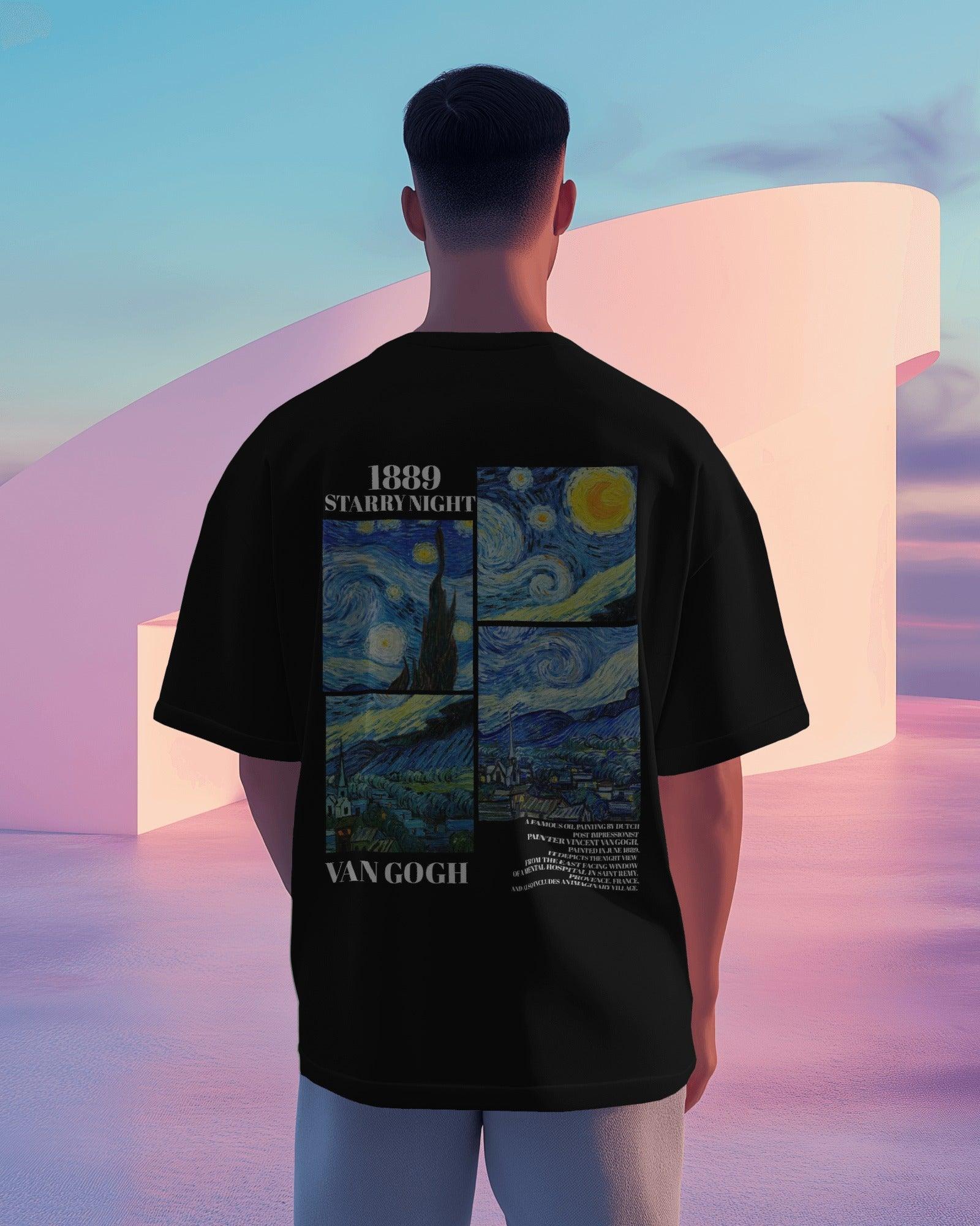 Van Gogh graphic printed tshirt from Nitorious Atelier, featuring a premium high-definition print on ultra-softncotton. This oversized, unisex tshirt offers a trendy streetwear look with lasting comfort. Perfect for art lovers and fashion enthusiasts. Durable, breathable, and fade-resistant. Elevate your wardrobe with this aesthetic and stylish statement piece!