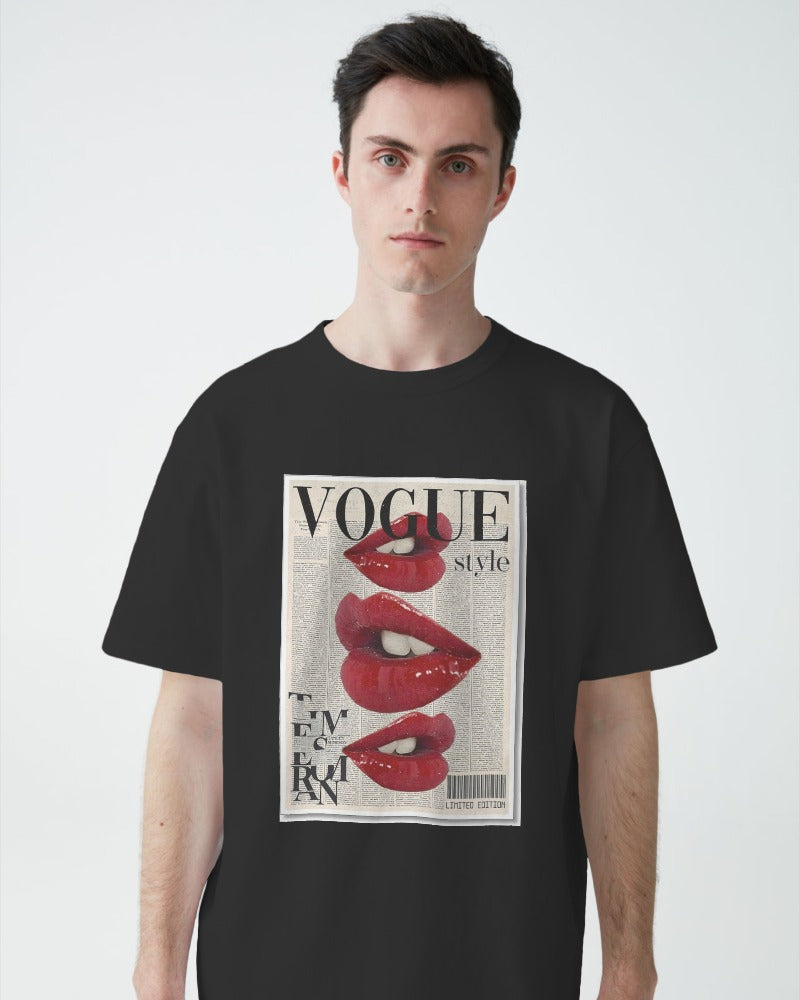 Vogue oversized black t-shirt from Nitorious Atelier featuring a stylish, minimalist design. Made from premium cotton, this t-shirt offers a comfortable and chic look, perfect for any casual outing.