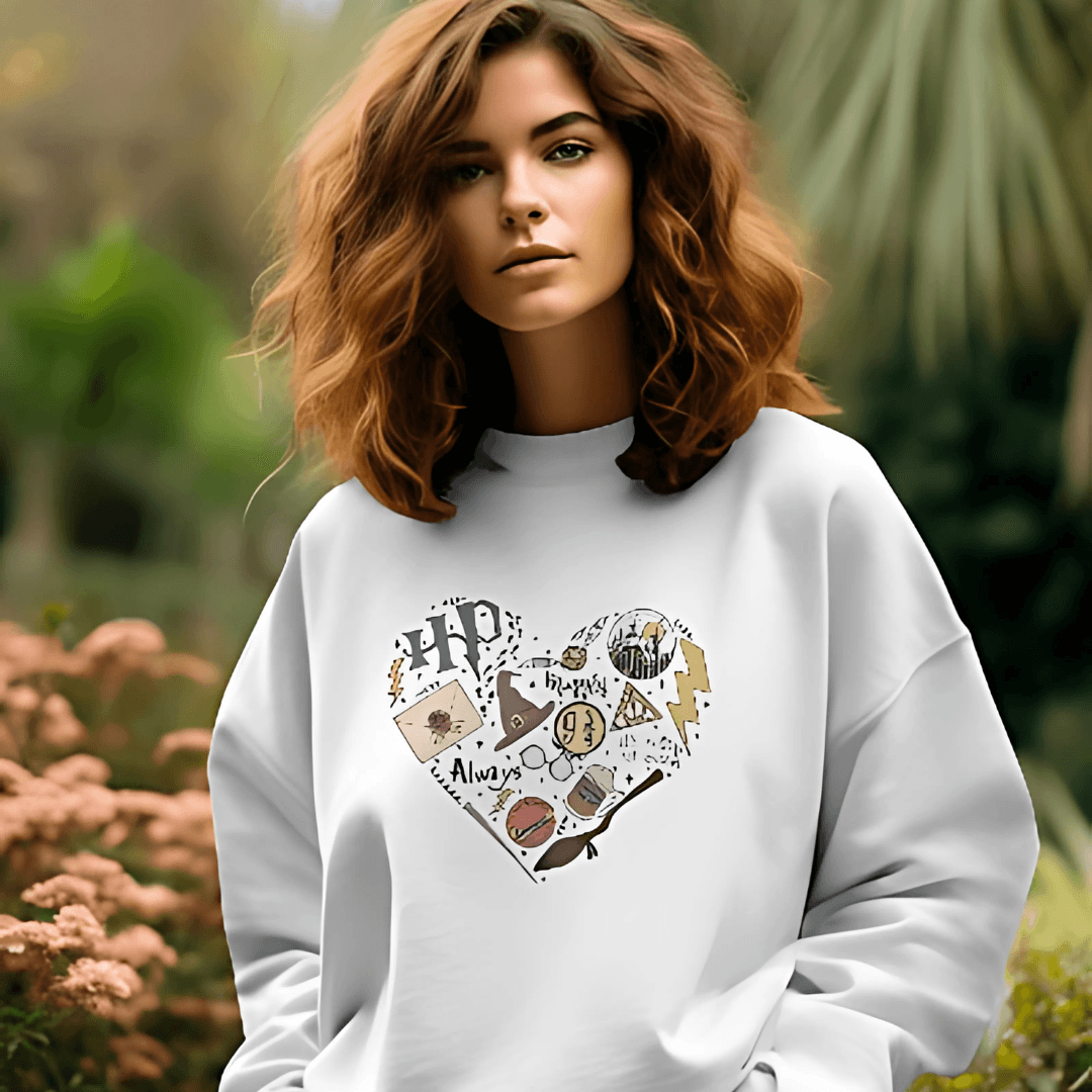 Nitorious Atelier White Harry Potter Luxe Sweatshirt.