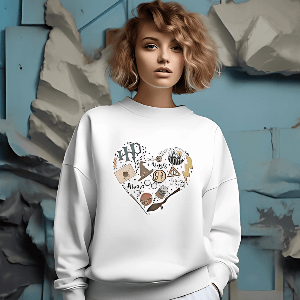 Nitorious Atelier White Harry Potter Luxe Sweatshirt.