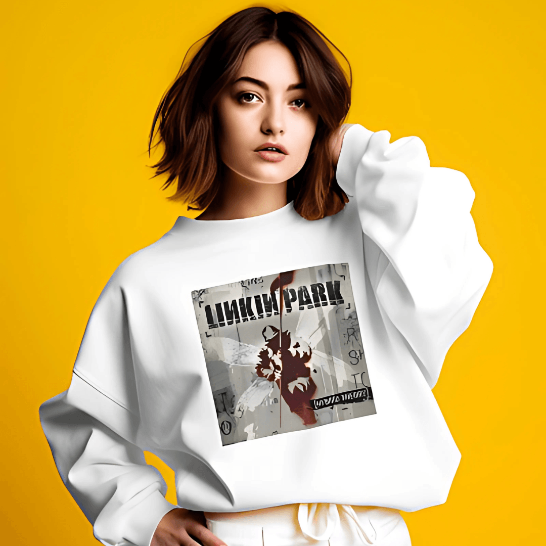 Nitorious Atelier White Linkin Park Luxe Sweatshirt.