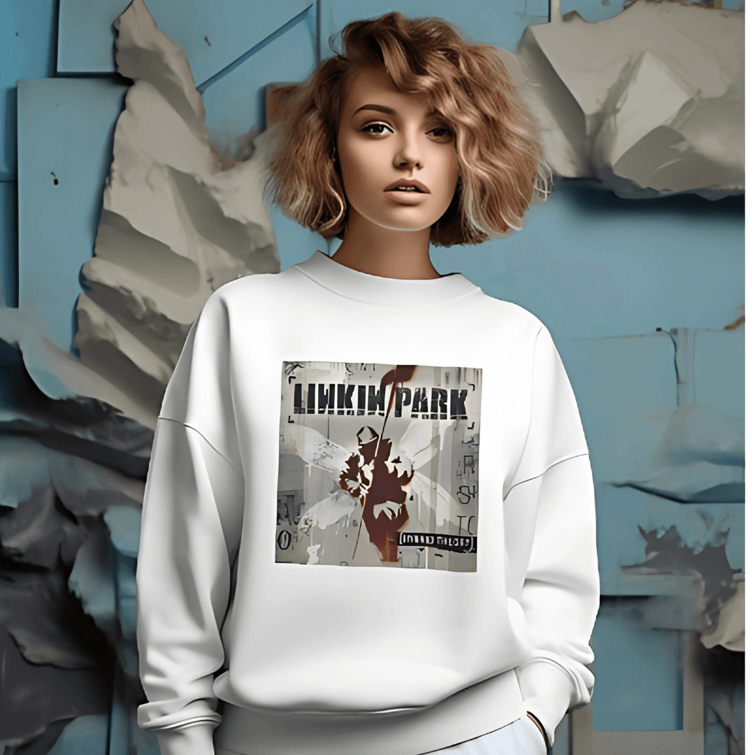 Nitorious Atelier White Linkin Park Luxe Sweatshirt.