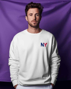 Nitorious Atelier White New York Printed Luxe Sweatshirt