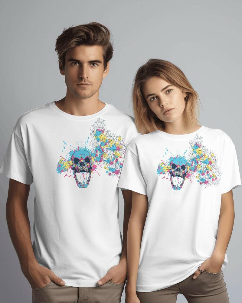 An oversized, color skull Printed tee from Nitorious Atelier, offering comfort and style in equal measure.