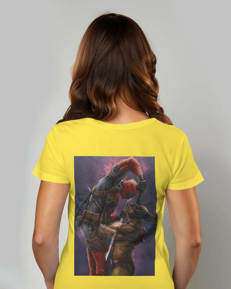 Nitorious Atelier's regular fit tee, featuring Deadpool vs Wolverine print, combines comfort and style effortlessly