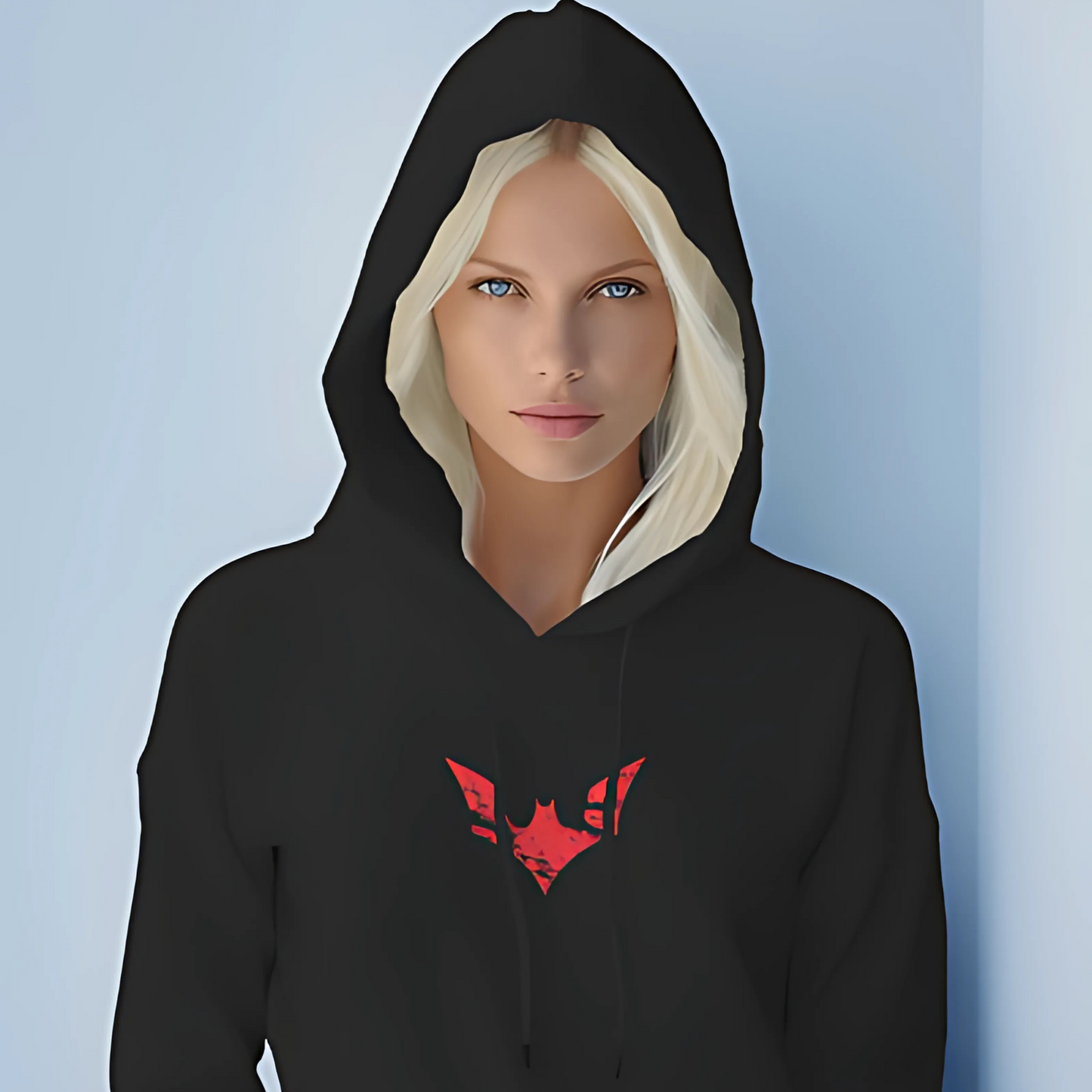 Black Batman printed hoodie from Nitorious Atelier featuring a bold Batman logo on the chest. Made from premium cotton fleece, this hoodie offers comfort, warmth, and a stylish superhero vibe