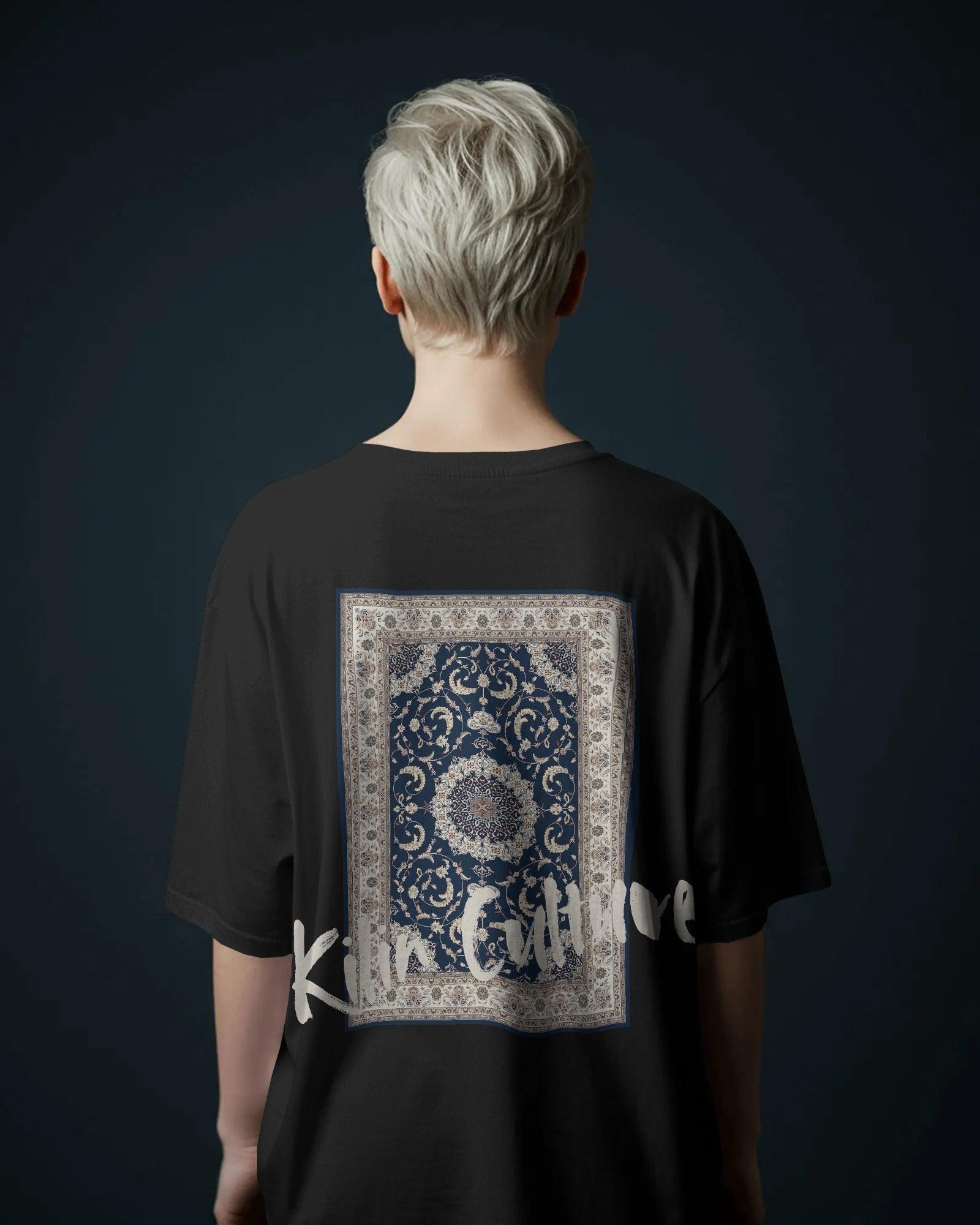 Kilin Culture Black Oversized T-shirt from Nitorious Atelier featuring a cultural-inspired graphic print. Made with premium cotton for a soft, relaxed fit.