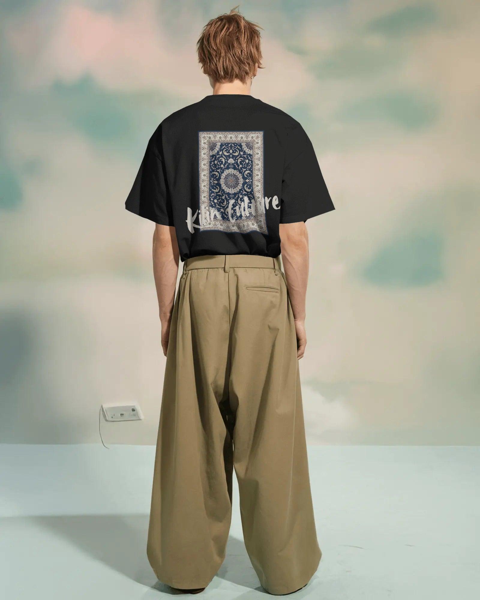 Kilin Culture Black Oversized T-shirt from Nitorious Atelier featuring a cultural-inspired graphic print. Made with premium cotton for a soft, relaxed fit.