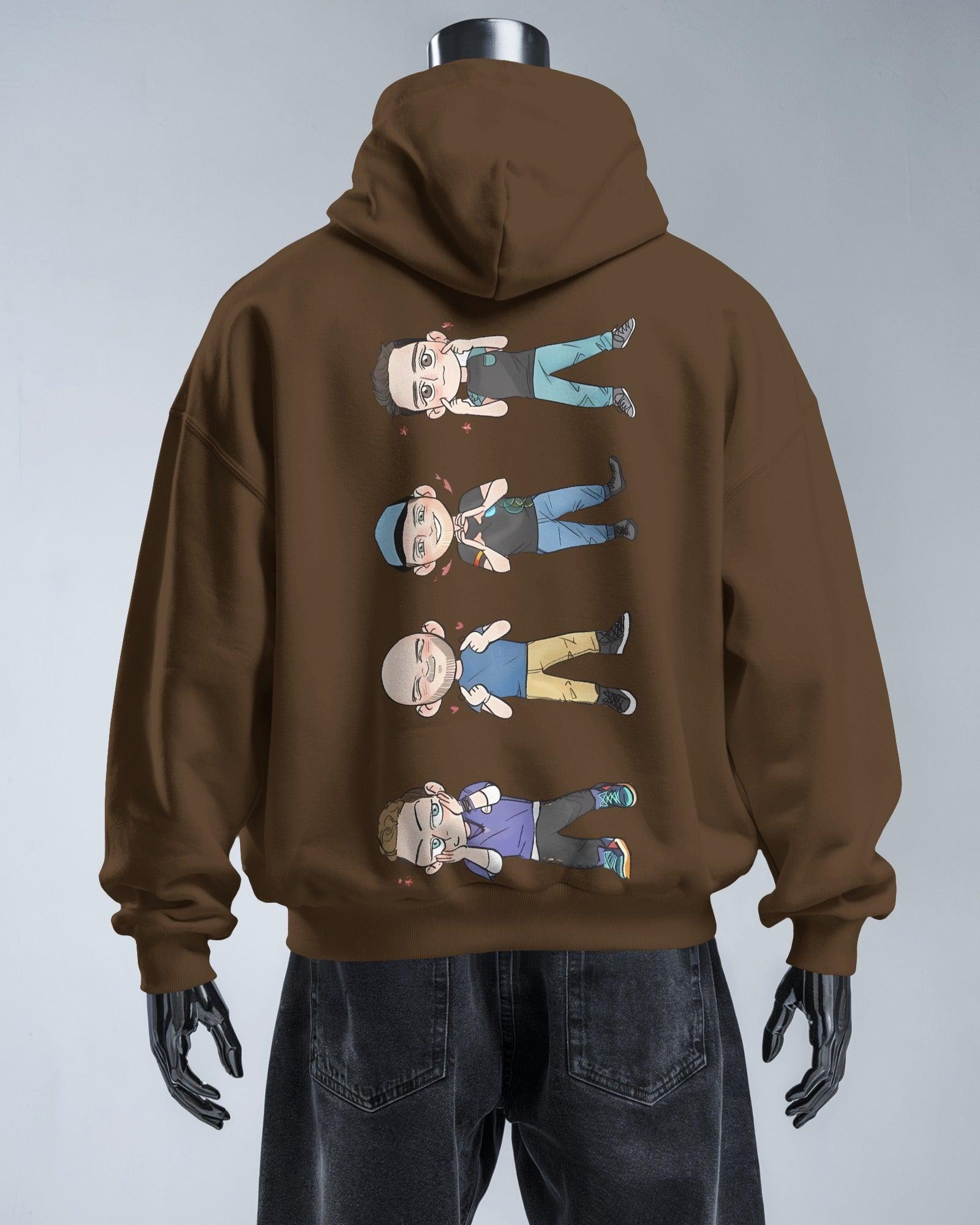 Brown luxe hoodie from Nitorious Atelier featuring an elegant Coldplay-inspired graphic print. Crafted from premium cotton fleece, this hoodie offers superior warmth, comfort, and a sophisticated style for music enthusiasts.