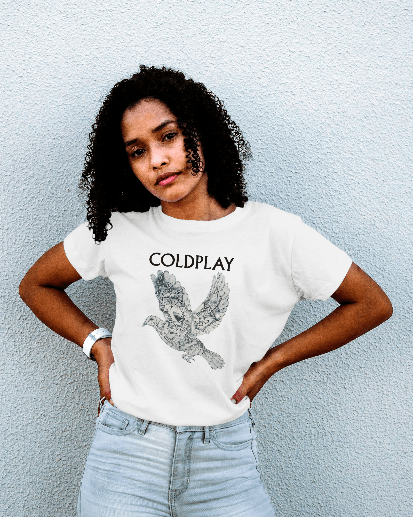 Coldplay White T-shirt by Nitorious Atelier featuring a clean and timeless design inspired by the band's iconic style. Made from premium cotton, this t-shirt ensures comfort, durability, and a perfect fit for everyday wear.