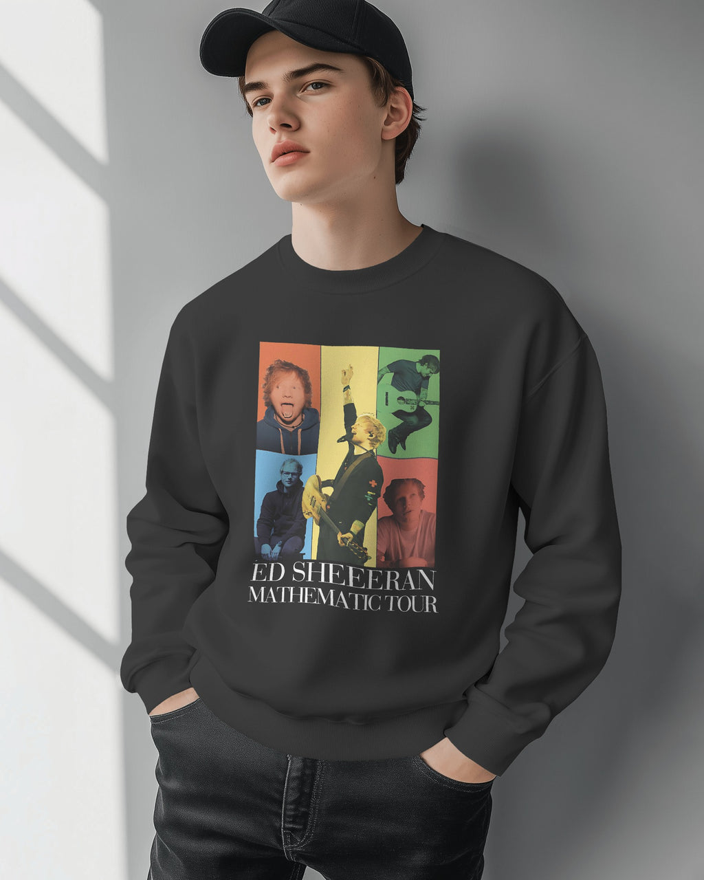 Black luxury sweatshirt inspired by Ed Sheeran, from Nitorious Atelier. Crafted with premium fabric for a sleek and comfortable fit, this sweatshirt features a stylish design perfect for casual and music-inspired looks