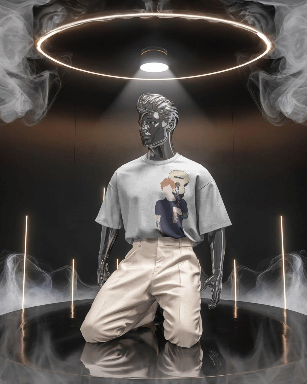 White oversized Ed Sheeran t-shirt from Nitorious Atelier featuring a high-quality graphic print of the iconic singer-songwriter. Made from premium cotton, this t-shirt offers a soft, breathable, and relaxed fit for ultimate comfort and style.