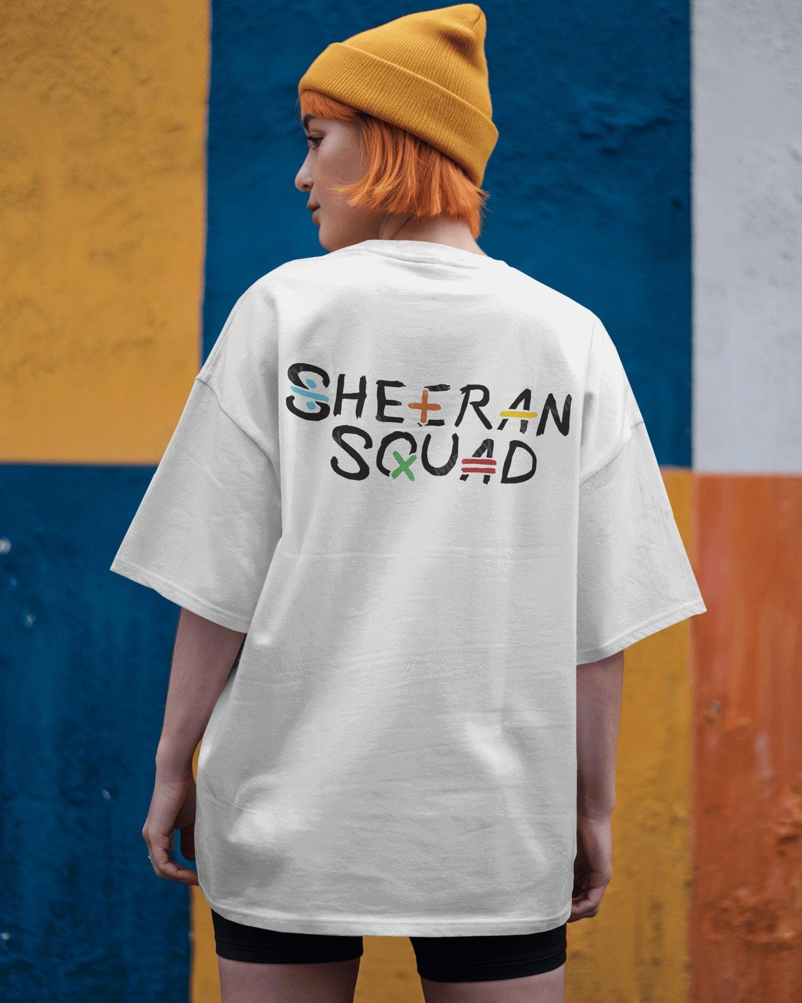 Ed Sheeran Mathematics Tour White Oversized T-shirt by Nitorious Atelier. This white t-shirt features a bold graphic inspired by Ed Sheeran's Mathematics Tour. Designed in a premium cotton fabric with a trendy oversized fit, it's perfect for fans and casual wear enthusiasts alike.