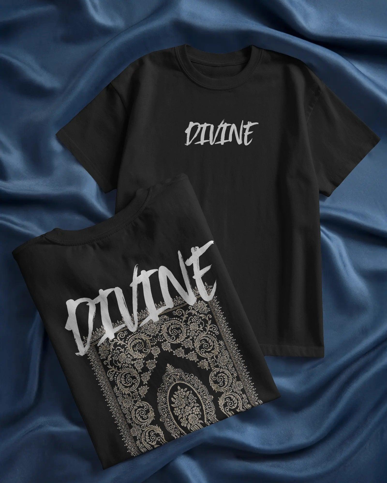 lack oversized Kilim Divine t-shirt from Nitorious Atelier featuring a bold ethnic-inspired print. Crafted from premium cotton for standout comfort and style