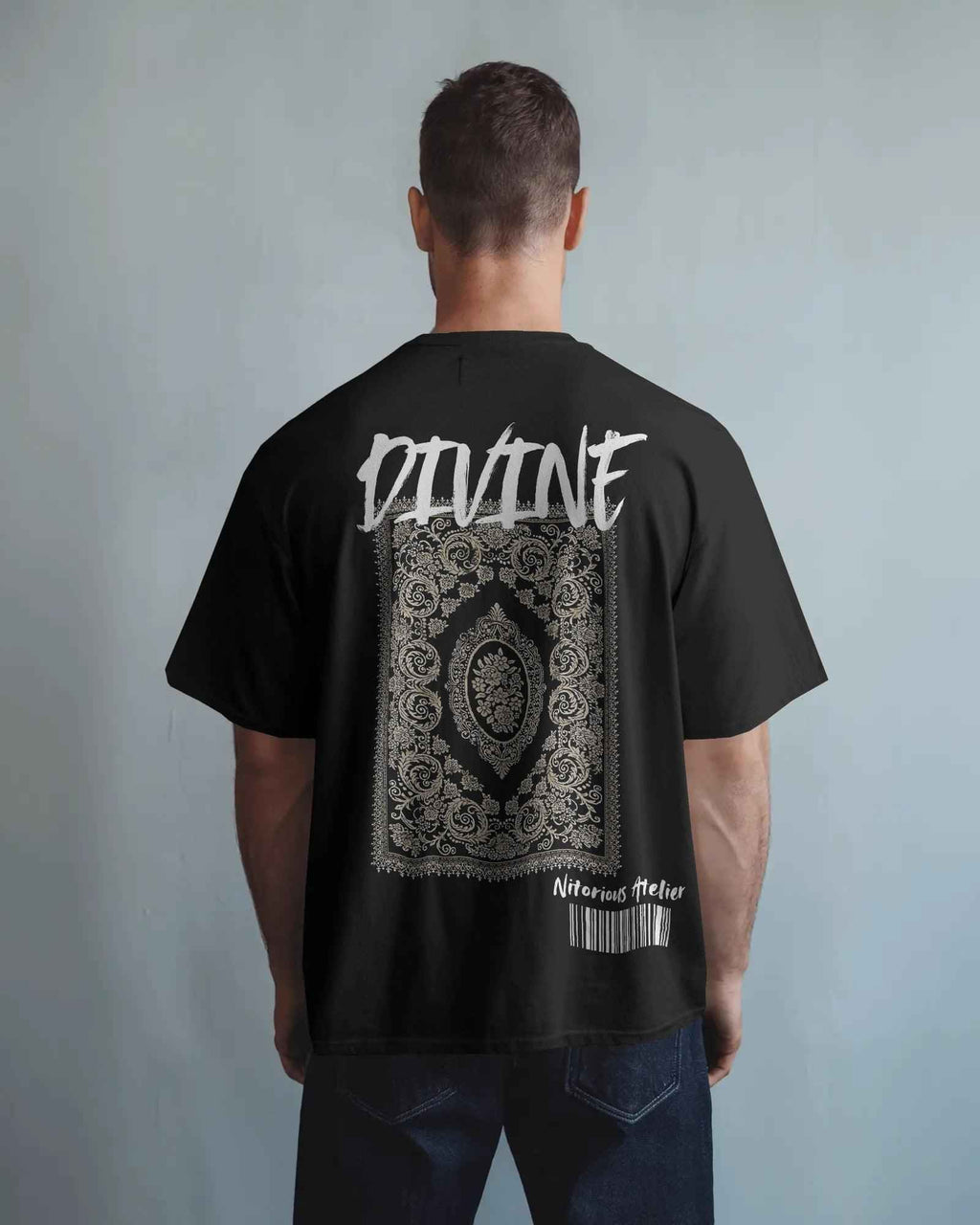 Nitorious Kilim Oversized Black Tshirt