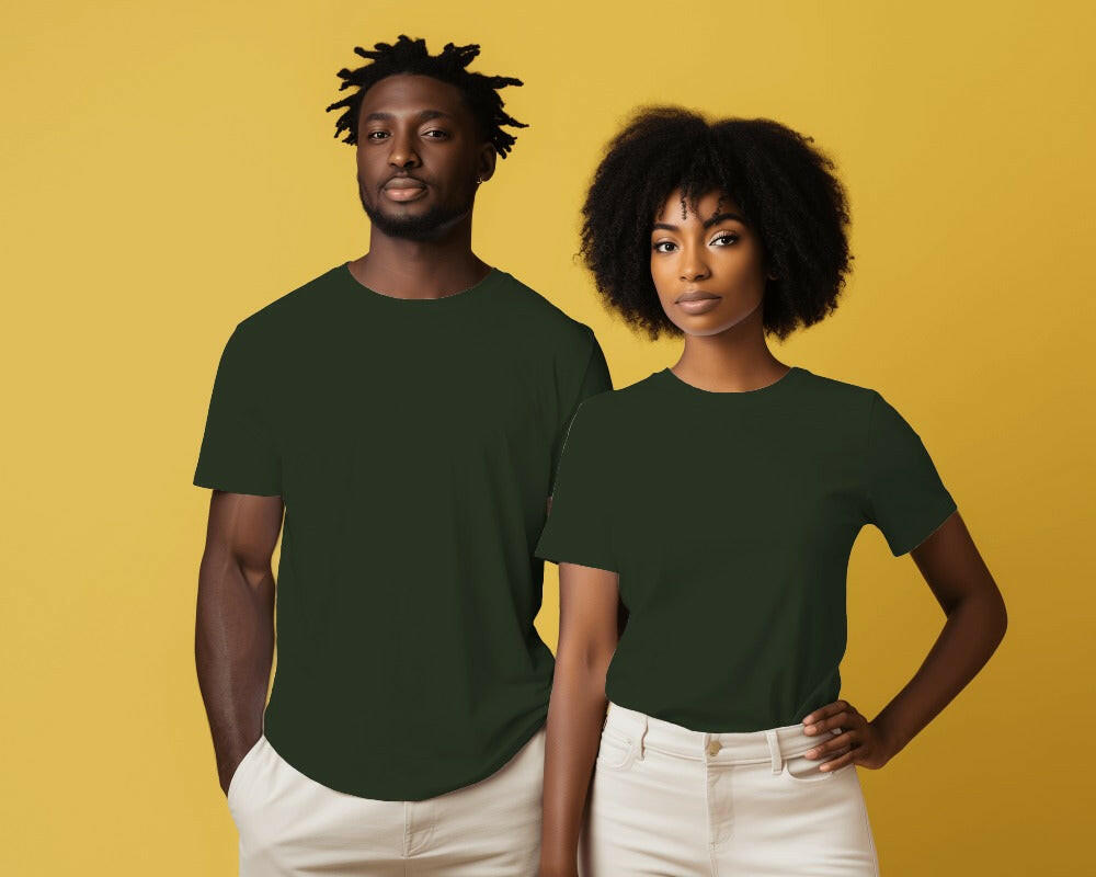 A classic regular-fit Pine Green tee from Nitorious Atelier, perfect for everyday wear with its timeless design and superior comfort