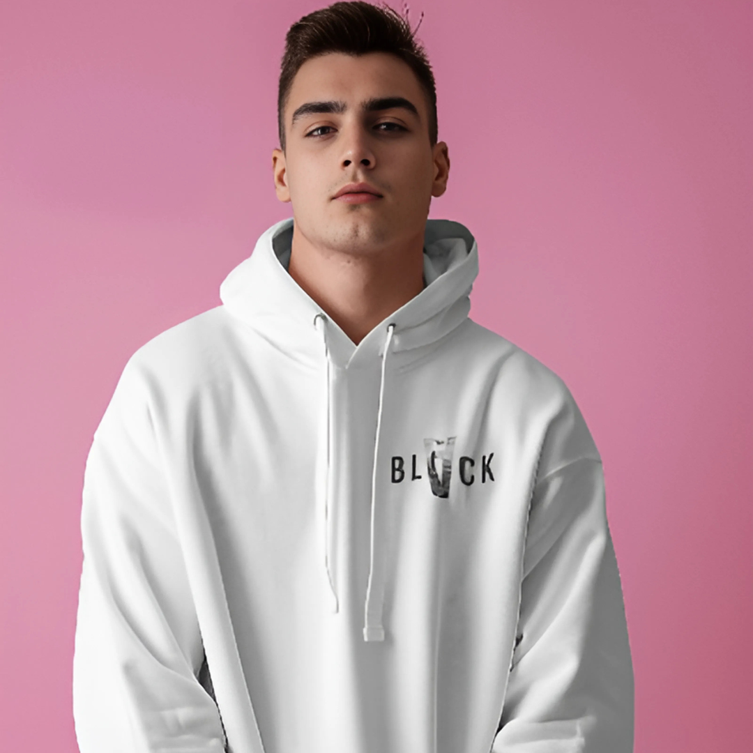 The Black white hoodie from Nitorious Atelier featuring a minimalist yet bold design. Made from soft, premium cotton fleece, this hoodie provides a comfortable and sleek look, perfect for a casual yet edgy style.