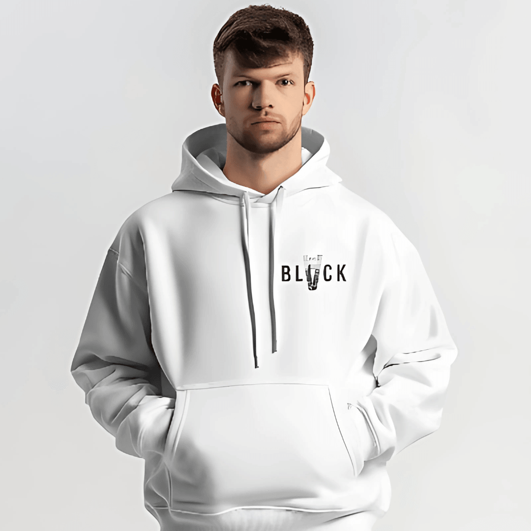 Nitorious White Luxe Printed Hoodie