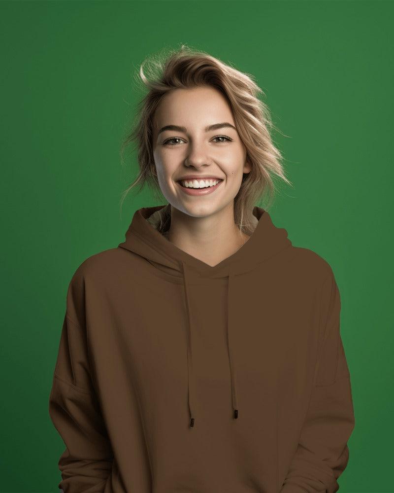 Nitorious Atelier brown Luxe hoodie crafted from premium cotton cotton, featuring a rich, warm tone and a luxurious feel. This hoodie combines style and comfort, making it perfect for casual, everyday wear.