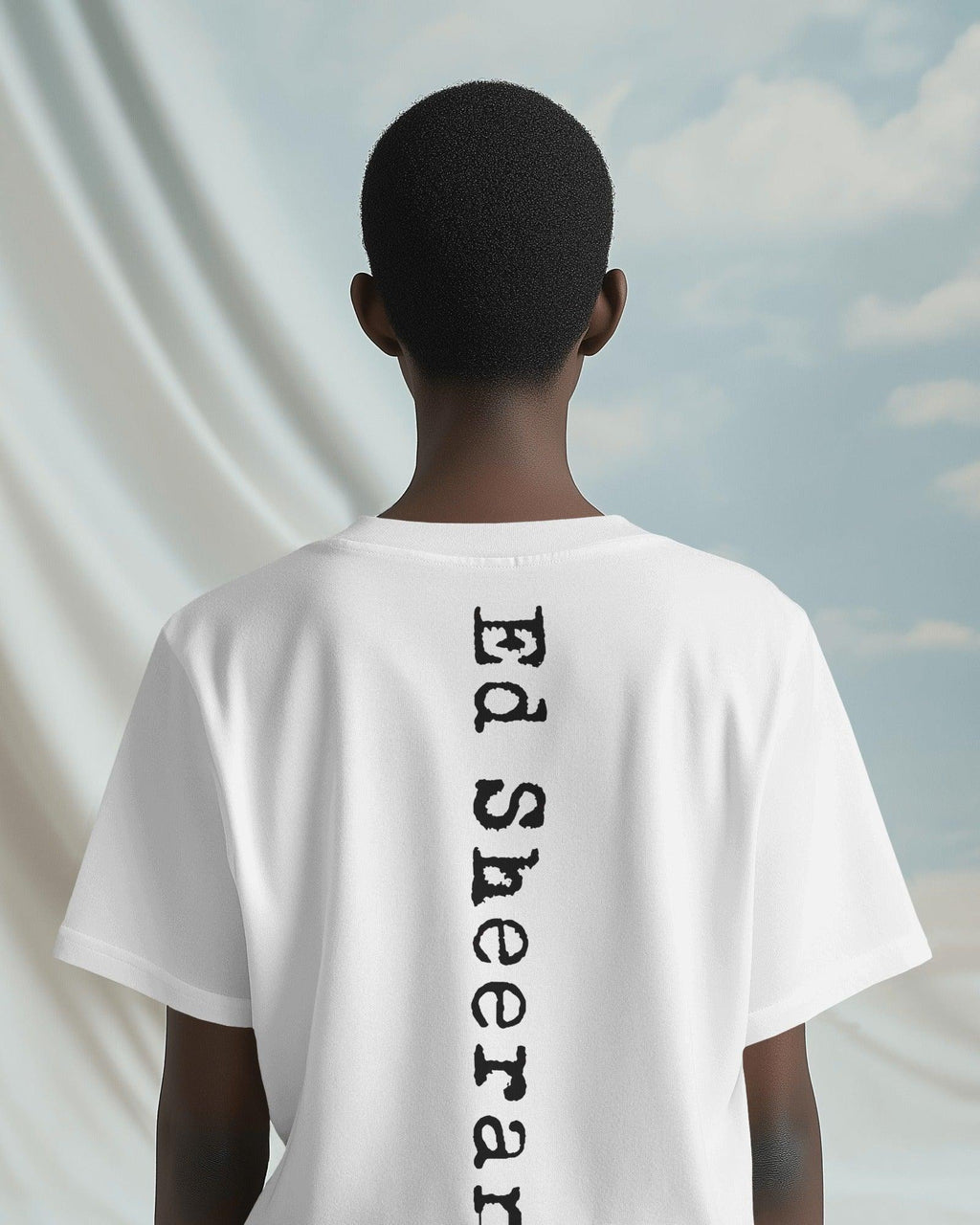 White oversized Ed Sheeran t-shirt from Nitorious Atelier featuring a high-quality graphic print of the iconic singer-songwriter. Made from premium cotton, this t-shirt offers a soft, breathable, and relaxed fit for ultimate comfort and style.