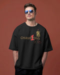 RCB Champions Oversized Black T-shirt