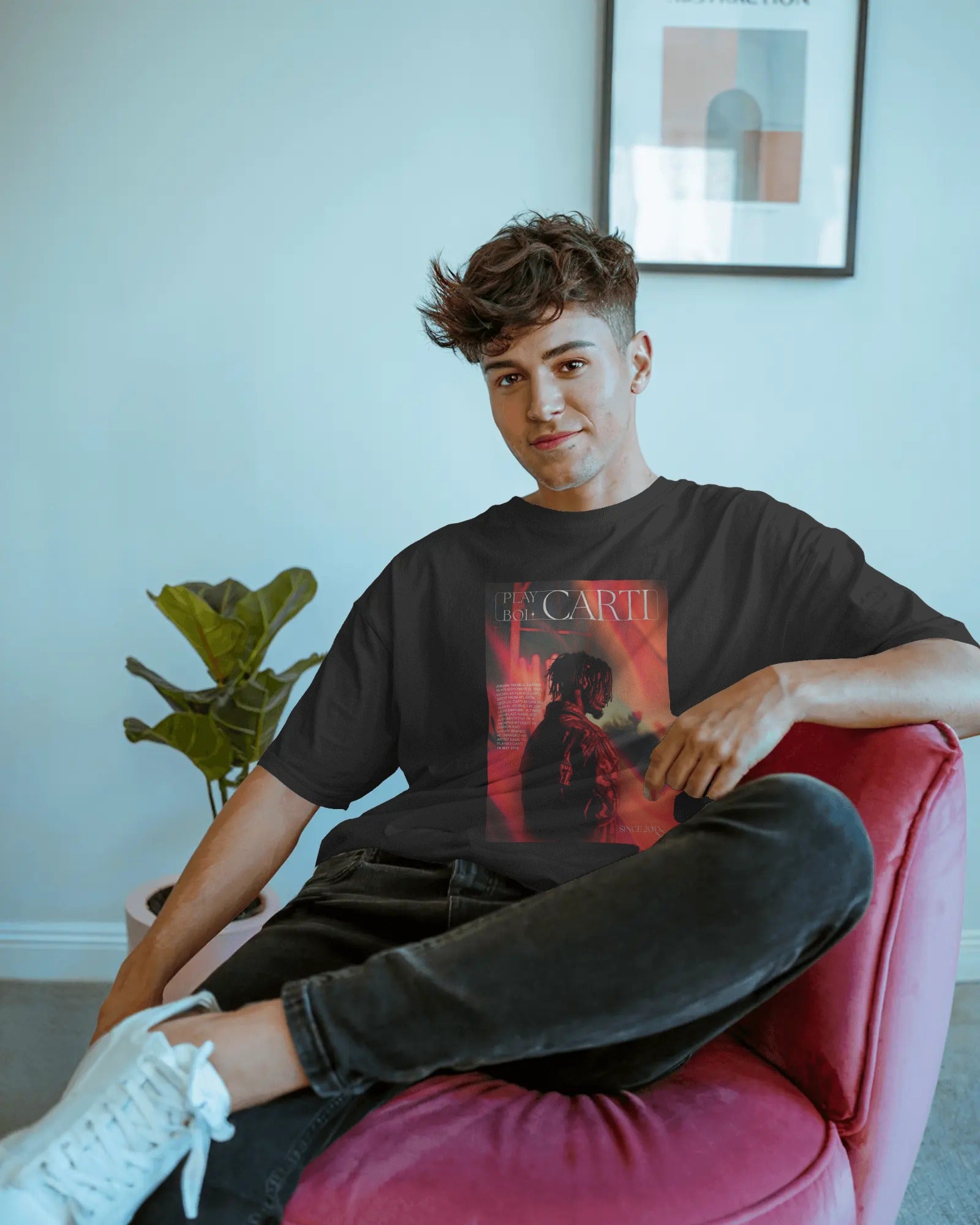 Playboi Carti Concert Oversized Black Tshirt