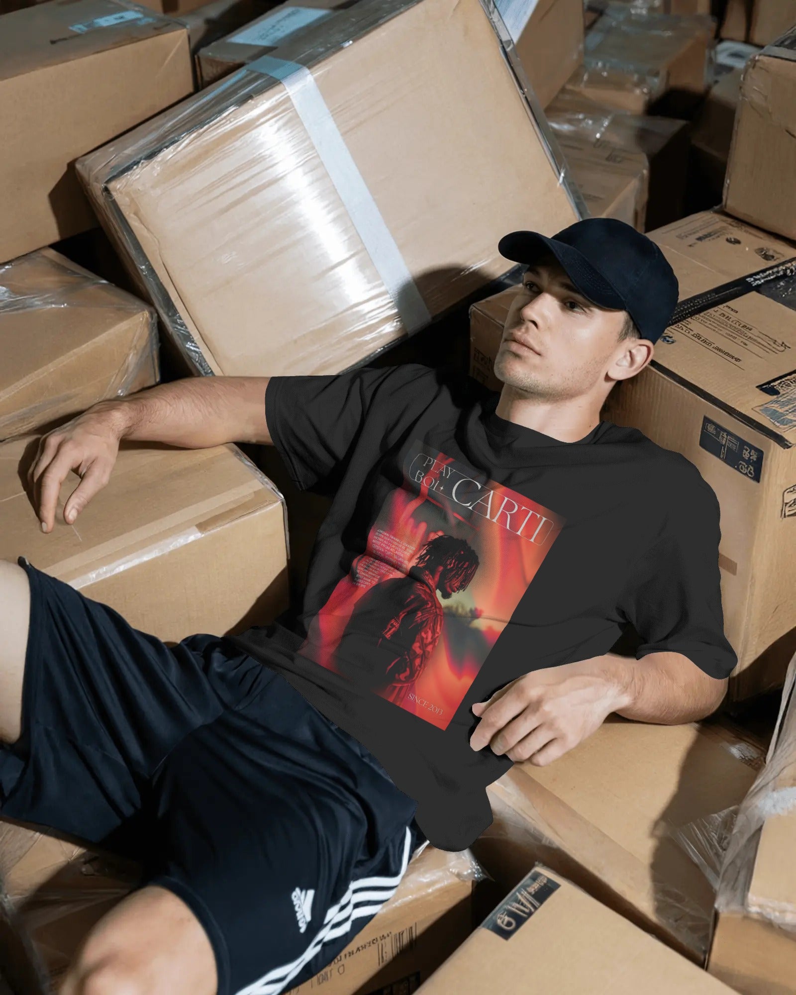 Playboi Carti Concert Oversized Black Tshirt